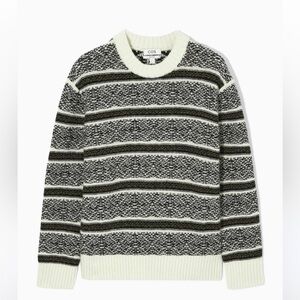 COS Black and White Striped Sweater wool